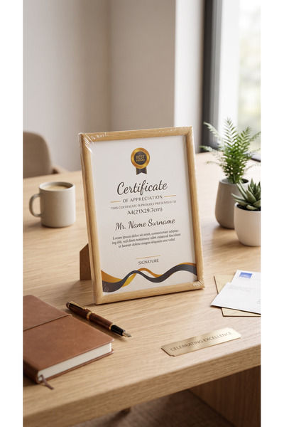 zezedesing Wooden Patterned Photo & Document Frame 32X23 |   Diploma, Tax Dec...