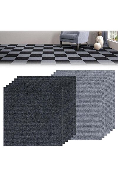 Generic DELGREEN 12pcs Peel and Stick Carpets, Self-Adhesive Square Soft Carp...