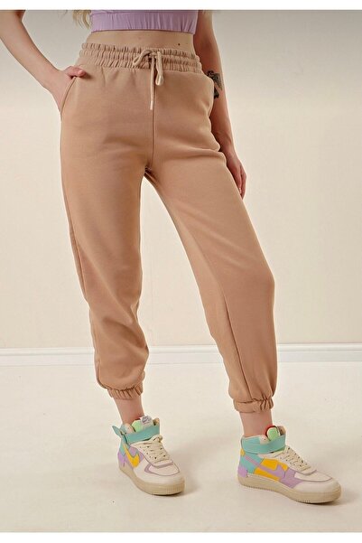 EYAX MODA Three Thread Ribbed Pocket Sweatpants