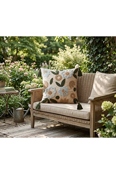 Home Punch Cushion Cover Bohemian Retro Patterned Buldan Fabric