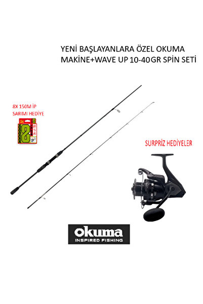 Okuma Wave Power WP-4000A1 Olta Makinesi+Okuma Wave Up Spin 270cm 10-40gr 2 P...