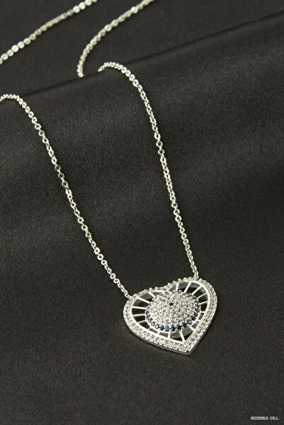 ZERO LAND Zngzrmll Heart Zircon Stone Pendant (12351) Silver Color