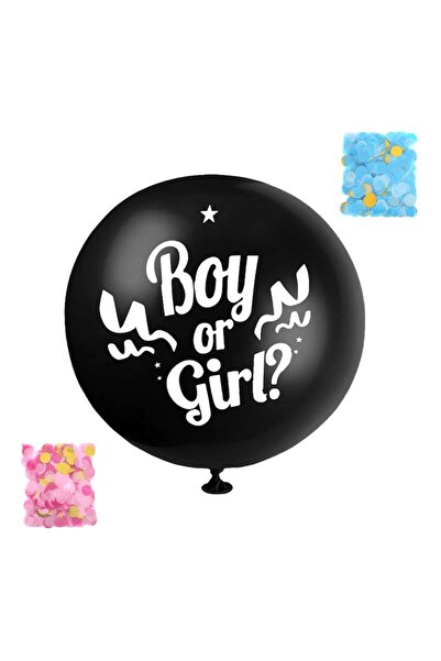 Teno ®   Balon pentru dezvăluirea genului, Negru, Confetti în 2 culori pentru...