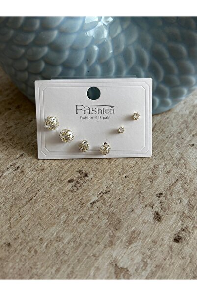 nunu takı Stone Balls Gold Six-Piece Earrings