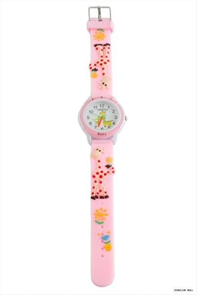 ZERO LAND Zngzrmll Zurafa Embossed Children's Wristwatch (05945) Pink