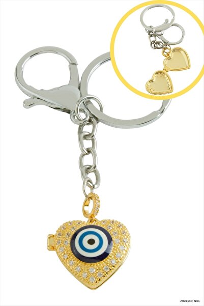 ZERO LAND Zngzrmll Heart Clamshell Steel Pendant and (05752) Keychain Yellow