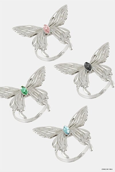 ZERO LAND Zngzrmll Metal Ring with Crystal Stone (14208) Silver Color