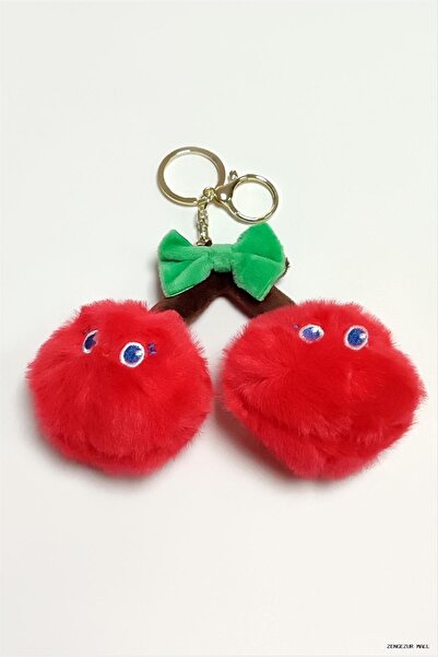 ZERO LAND Zngzrmll Cherry Plush Teddy Bear Keychain 1 (14447) Piece Red