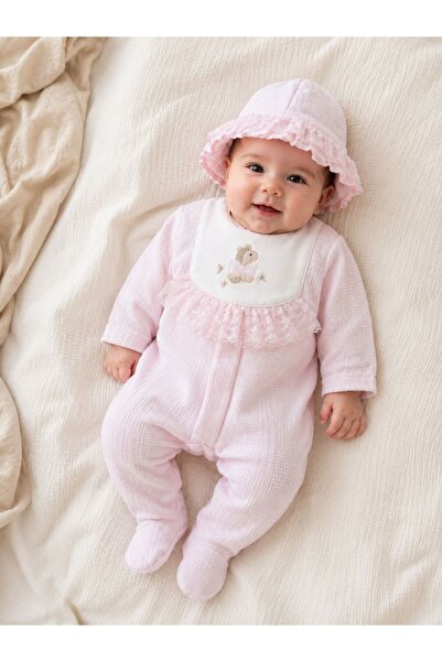 Nanon Baby %100 Pamuk Ayıcıklı Tulum & Bone Takım