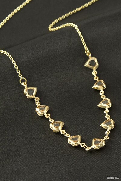 ZERO LAND Zngzrmll Heart Crystal Stone (12211) Necklace Yellow