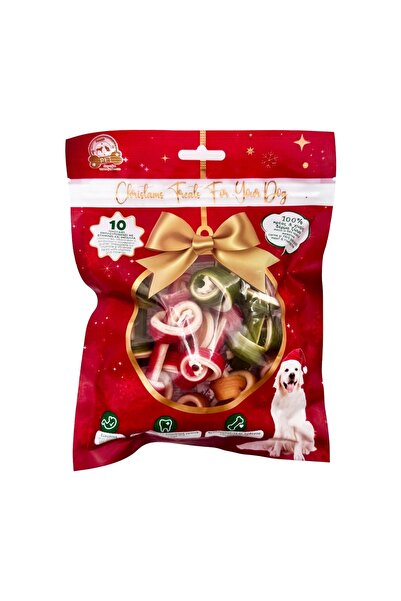 Jumbo Gustări de Crăciun cu Gust de Pui pentru Câini, set 10 buc