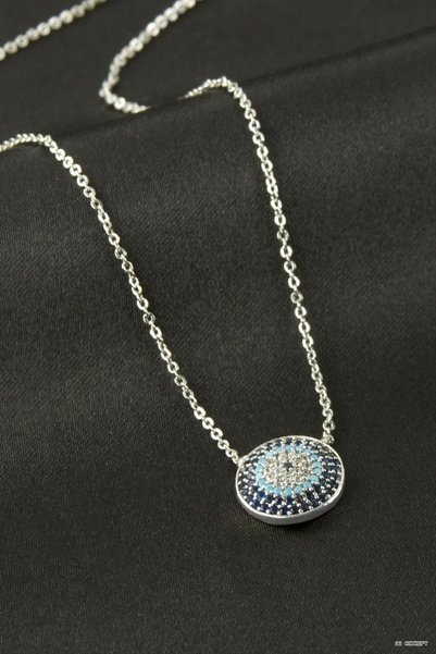 ZERO LAND Concepta Nazar Zircon Stone Necklace (03242) Silver Color