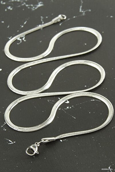 ZERO LAND Zngzrmll Fine Italian Chain Steel Necklace 45 cm (04828) Silver Color