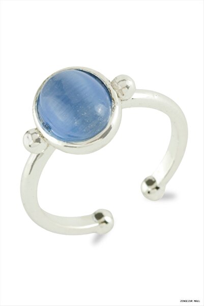 ZERO LAND Zngzrmll Oval Glass Stone Ring (11020) Silver Color