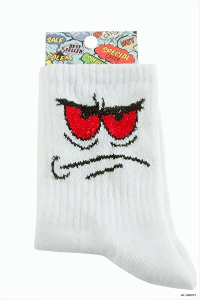 ZERO LAND Aconcept Emoji College Socks (10931) 8X28 White