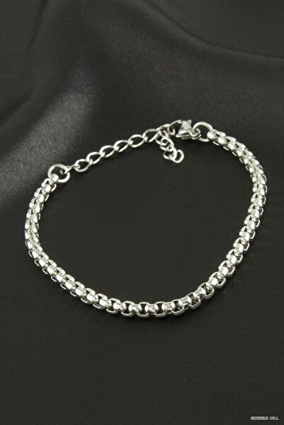 ZERO LAND Zngzrmll Reversed Flat Chain Steel Bracelet (05809) Silver Color