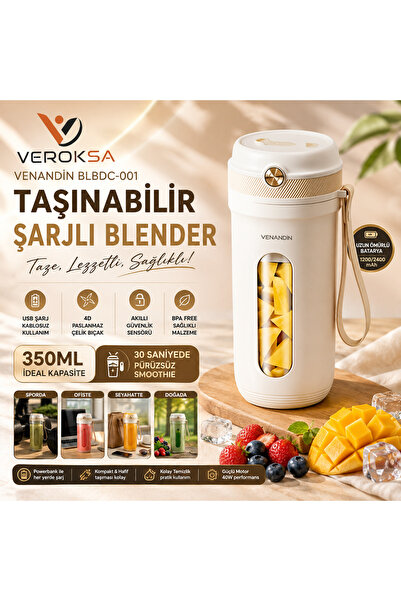 VEROKSA BLBDC-001 Taşınabilir Şarjlı Blender 350 ML – Kablosuz Mini Smoothie ...