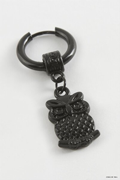 ZERO LAND Zngzrmll Owl Men's Steel (13357) Earrings Black