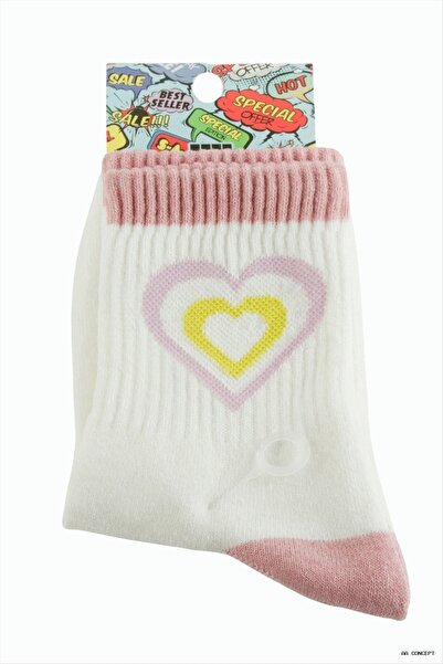 ZERO LAND Aconcept Heart College Socks (10918) 8X28 Cream