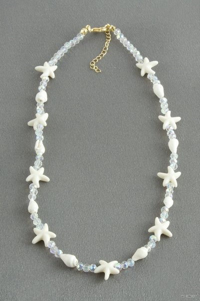 ZERO LAND Concepta Starfish Crystal Natural Stone (01204) Necklace Cream