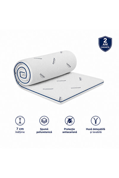 Nova House Topper Antiacaria, pentru alergici, Inaltime 7cm, Husa detasabila ...