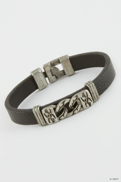 ZERO LAND CONCEPTA Patterned Faux Leather (212848) Bracelet, Black