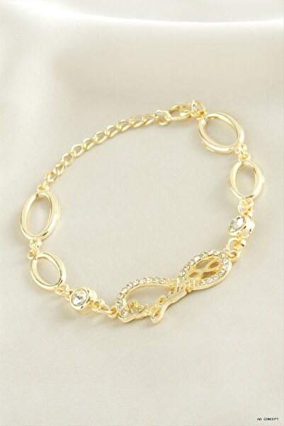 ZERO LAND Concepta Dear Lover Written Infinity Stone (92437) Bracelet Yellow