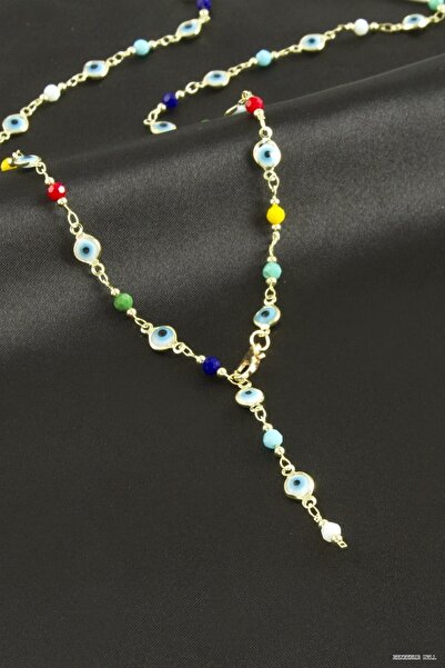 ZERO LAND Zngzrmll Evil Eye Crystal Stone Enamel Y (10022) Necklace Yellow