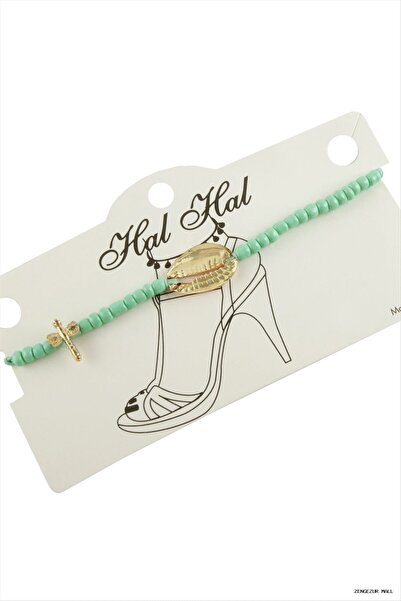 ZERO LAND Zngzrmll Yellow Color Sea Shell Beads (24029) Anklet Turquoise