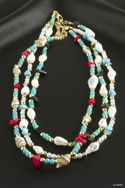 ZERO LAND CONCEPTA Seashell Bead (161621) Marbled Necklace