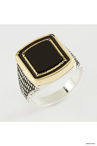 ZERO LAND Zngzrmll Square Metal Men's Ring (21158) Yellow 21