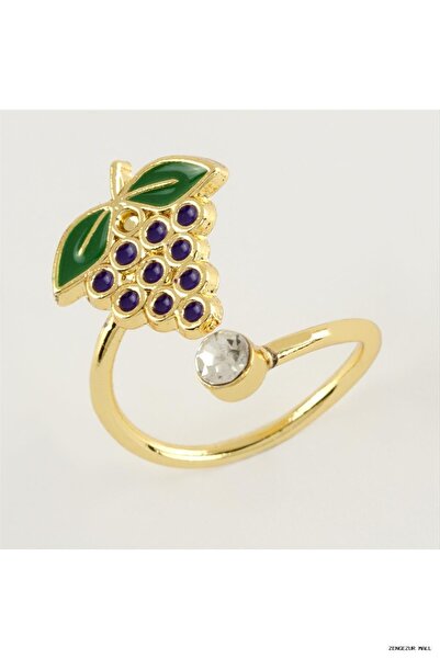 ZERO LAND Zngzrmll Grape Enamel Stone Joint Ring 1 (21028) Piece Yellow