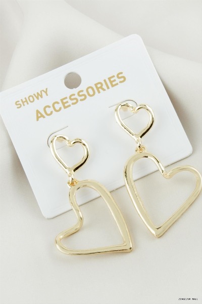 ZERO LAND Zngzrmll Heart Metal (20459) Earrings Yellow