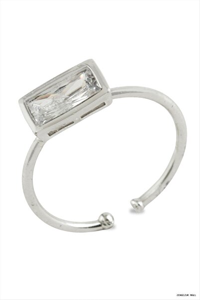 ZERO LAND Zngzrmll Rectangular Stone Ring (23127) Silver Color