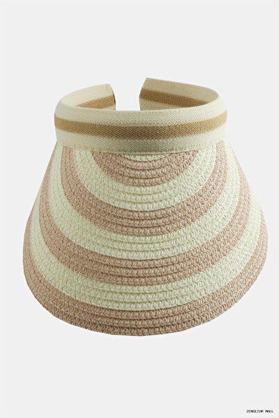 ZERO LAND Zngzrmll Straw Beach Hat with Cap (15647) Powder Color