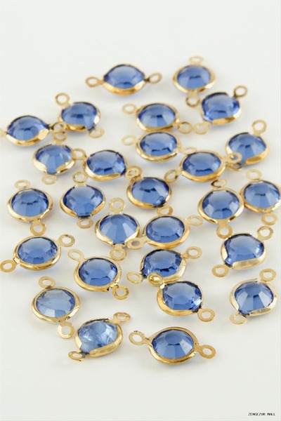 ZERO LAND Zngzrmll 8 mm Double Handle Glass Stone Horse 1 (23423) Piece Blue