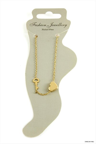 ZERO LAND Zngzrmll Heart Lock Luxury Steel (15247) Anklet Yellow