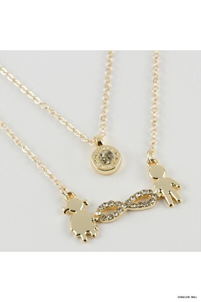 ZERO LAND Zngzrmll New Season Double Necklace with Infinity Figure (20838) Ye...
