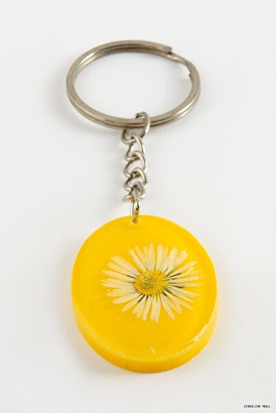 ZERO LAND Zngzrmll Papatya Oval Epoxy (15907) Keychain Yellow