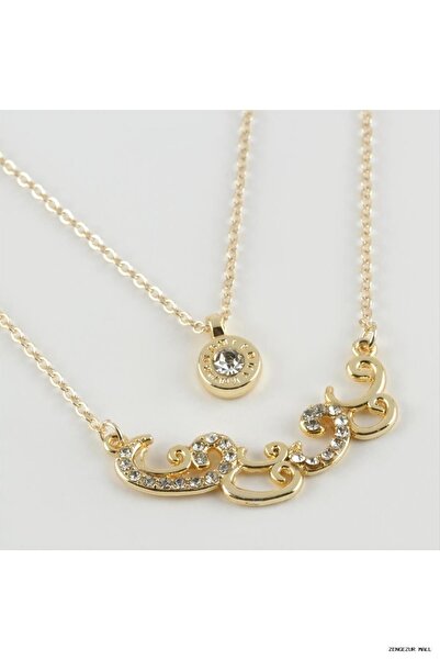 ZERO LAND Zngzrmll Vav Figured New Season Double Necklace (20847) Yellow Stan...