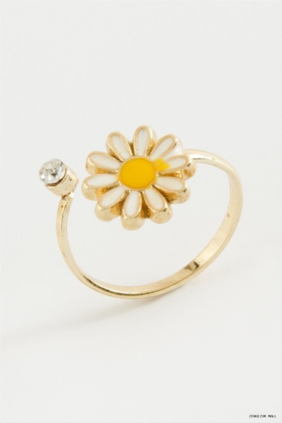 ZERO LAND Zngzrmll Daisy Enamel Stone (15320) Ring Yellow