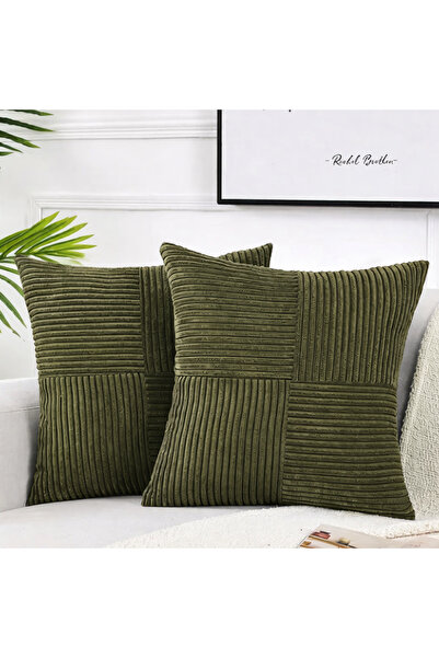 OEM Decorative Pillowcase Charcoal Grey, Corduroy Pattern with Premium Textur...