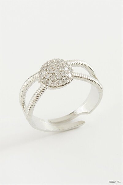 ZERO LAND Zngzrmll Round Stone Ring (15318) Silver Color