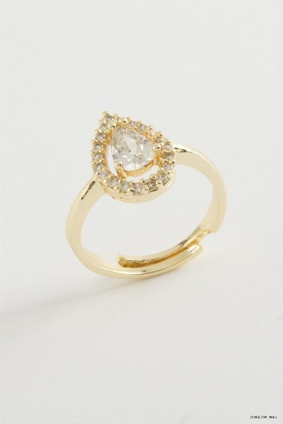 ZERO LAND Zngzrmll Drop Zircon Stone (15528) Ring Yellow
