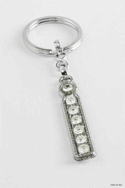 ZERO LAND Zngzrmll Silver Color Stone Letter (20256) Keychain İ