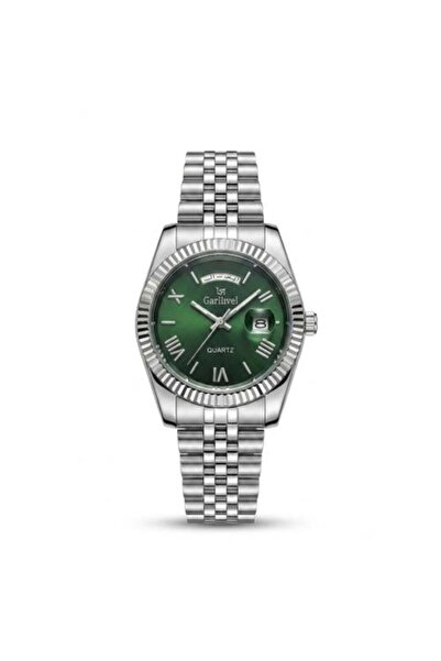 LORDWEL Luxury Men's Watch Silver Strap Green Dial LZ 9988-4