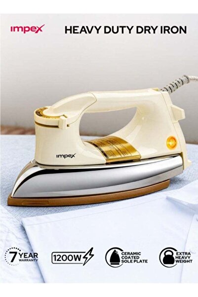IMPEX Heavy Duty Dry Iron, 1200W Electric Dry Iron Box, 1.5kg Heavy Weight, G...
