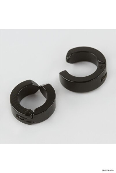ZERO LAND Zngzrmll Steel Men's Earrings -Pinched- 2 (33033) Pieces Black