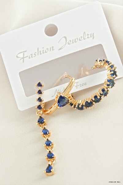 ZERO LAND Zngzrmll 3 Pieces Heart Zircon Stone (31426) Earrings Yellow