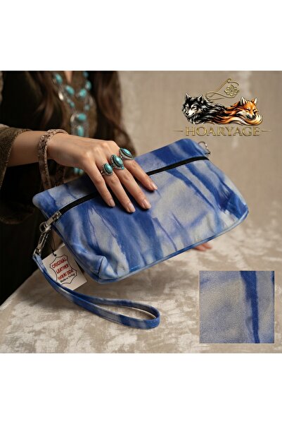hoaryage Genuine Lambskin Patterned Design Clutch Handbag with Removable Stra...